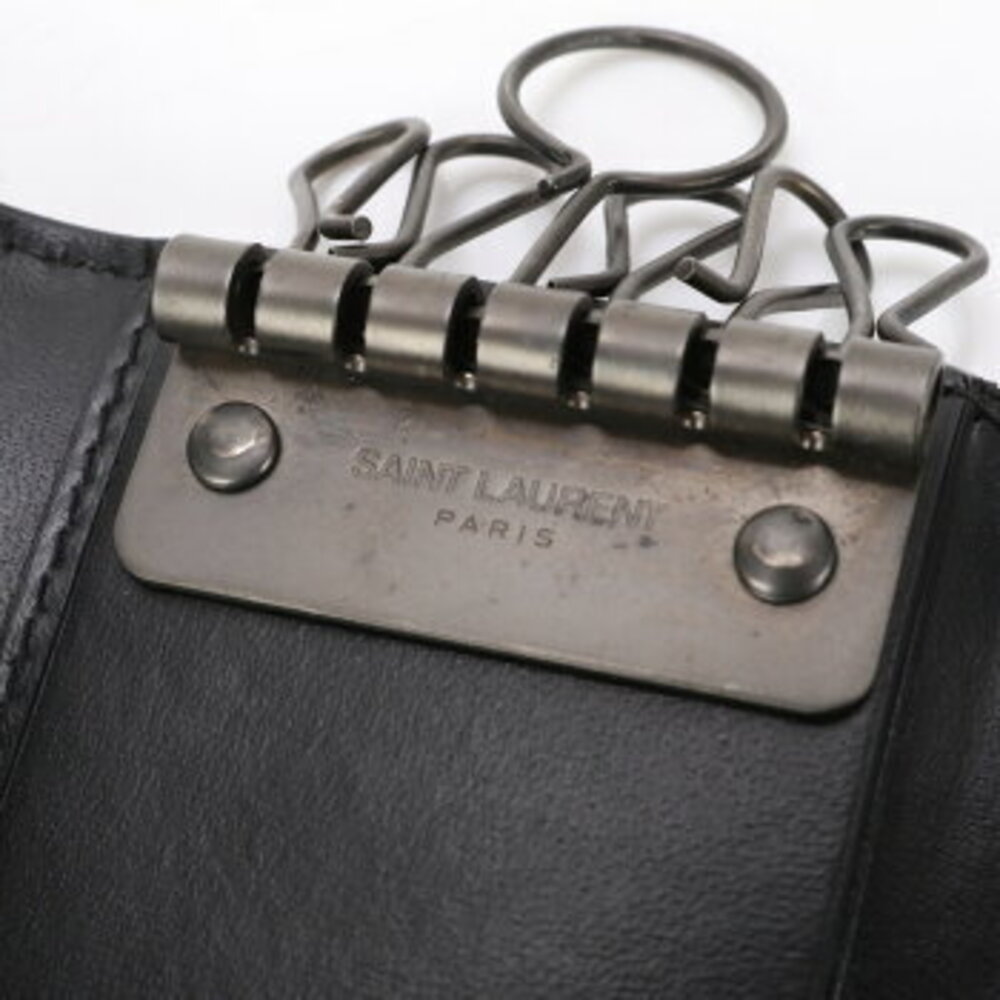 Saint Laurent black key case ring leather YSL Paris Cassandra - Picture 7 of 7